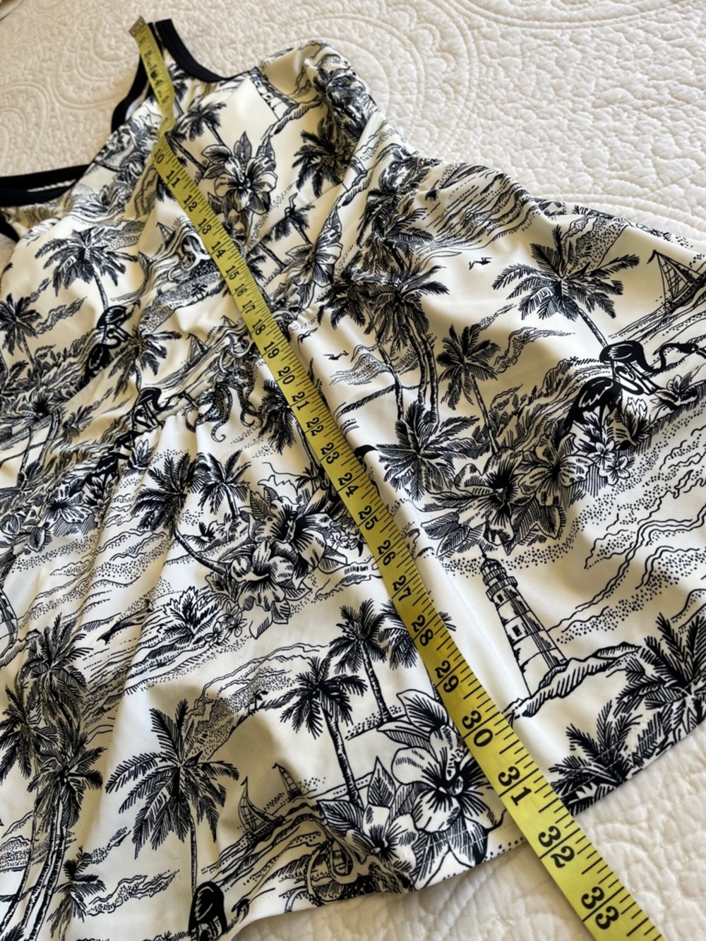 NWOT Lands' End Skirted Tugless High Neck Swim Dress 1 Piece Print 18W Support - Picture 15 of 17